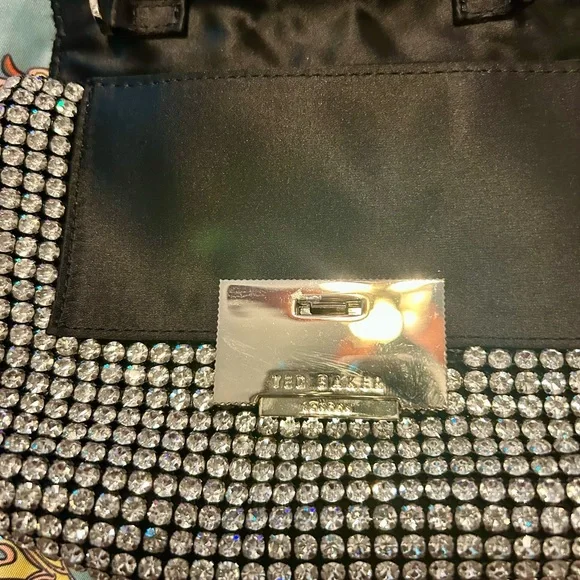Brand New! Ted Baker London Black and Rhinestone Crossbody Bag - Picture 4 of 8
